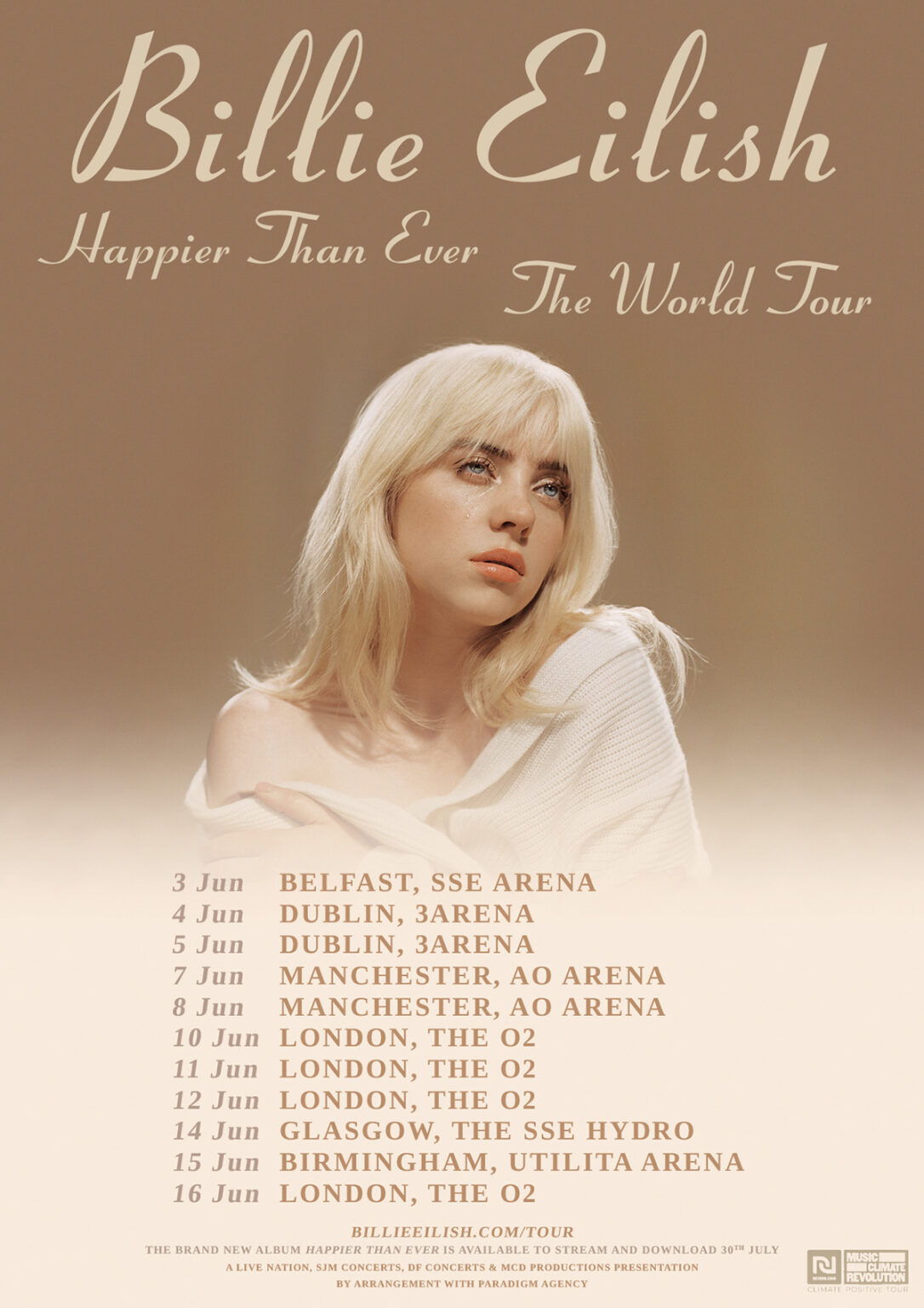 happier than ever world tour song list