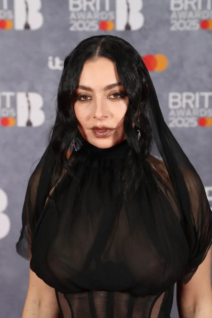 Charli XCX wearing Dilara Findikoglu Brits 2025