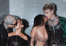 The alt-glam celebrity coupling is not a glitch in the simulation Kourtney Karashian Travis Barker kiss toilet