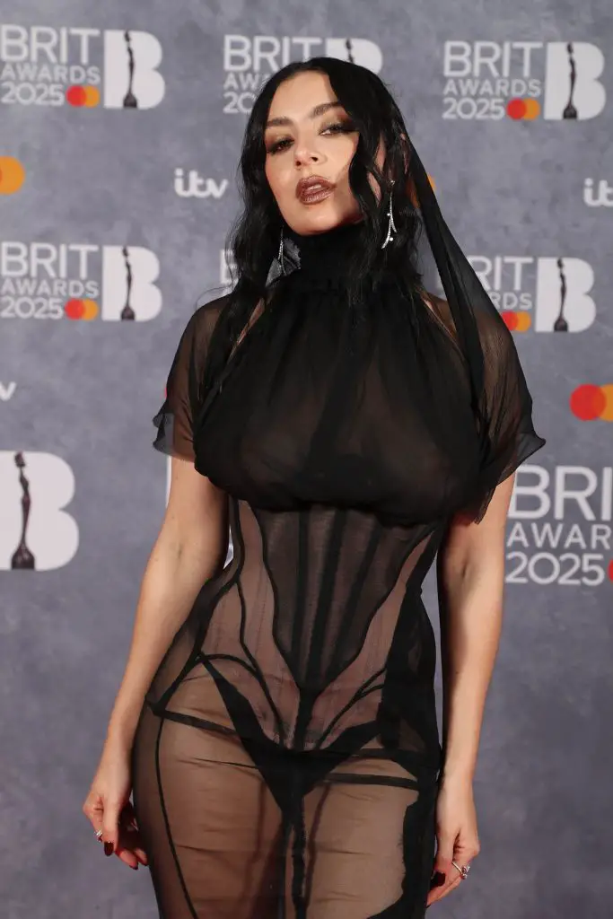 Charli XCX wearing Dilara Findikoglu Brits 2025