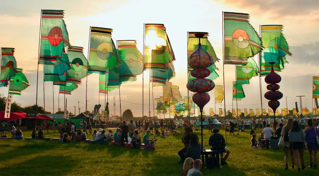 Glastonbury festival flags