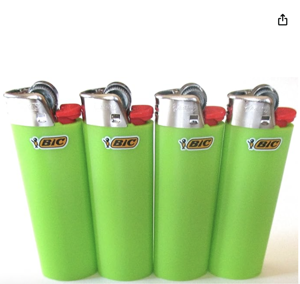 Bic lighters in BRAT green